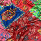 Shop Chinon Silk Kalamkari Saree with Real Mirror Hand Embroidery for Festive Wedding Wear