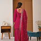 Shop Embroidered Sharara Suit Set with Vichitra Dupatta for Wedding Festive Party Wear
