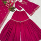 Shop Embroidered Sharara Suit Set with Vichitra Dupatta for Wedding Festive Party Wear