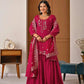 Shop Embroidered Sharara Suit Set with Vichitra Dupatta for Wedding Festive Party Wear