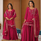 Shop Embroidered Sharara Suit Set with Vichitra Dupatta for Wedding Festive Party Wear