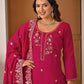 Shop Embroidered Sharara Suit Set with Vichitra Dupatta for Wedding Festive Party Wear