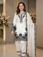 Shop Glass Roman Cut Work Farshi Salwar Suit with Organza Dupatta for Festive Party Wear