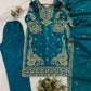 Shop Glass Roman Embroidered Palazzo Suit Set with Dupatta for Wedding Festive Party Wear