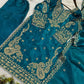 Shop Glass Roman Embroidered Palazzo Suit Set with Dupatta for Wedding Festive Party Wear