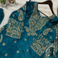 Shop Glass Roman Embroidered Palazzo Suit Set with Dupatta for Wedding Festive Party Wear