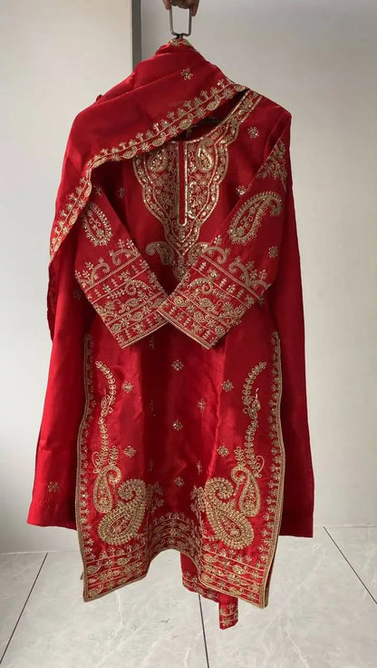 Shop Glass Roman Embroidered Palazzo Suit Set with Dupatta for Wedding Festive Party Wear