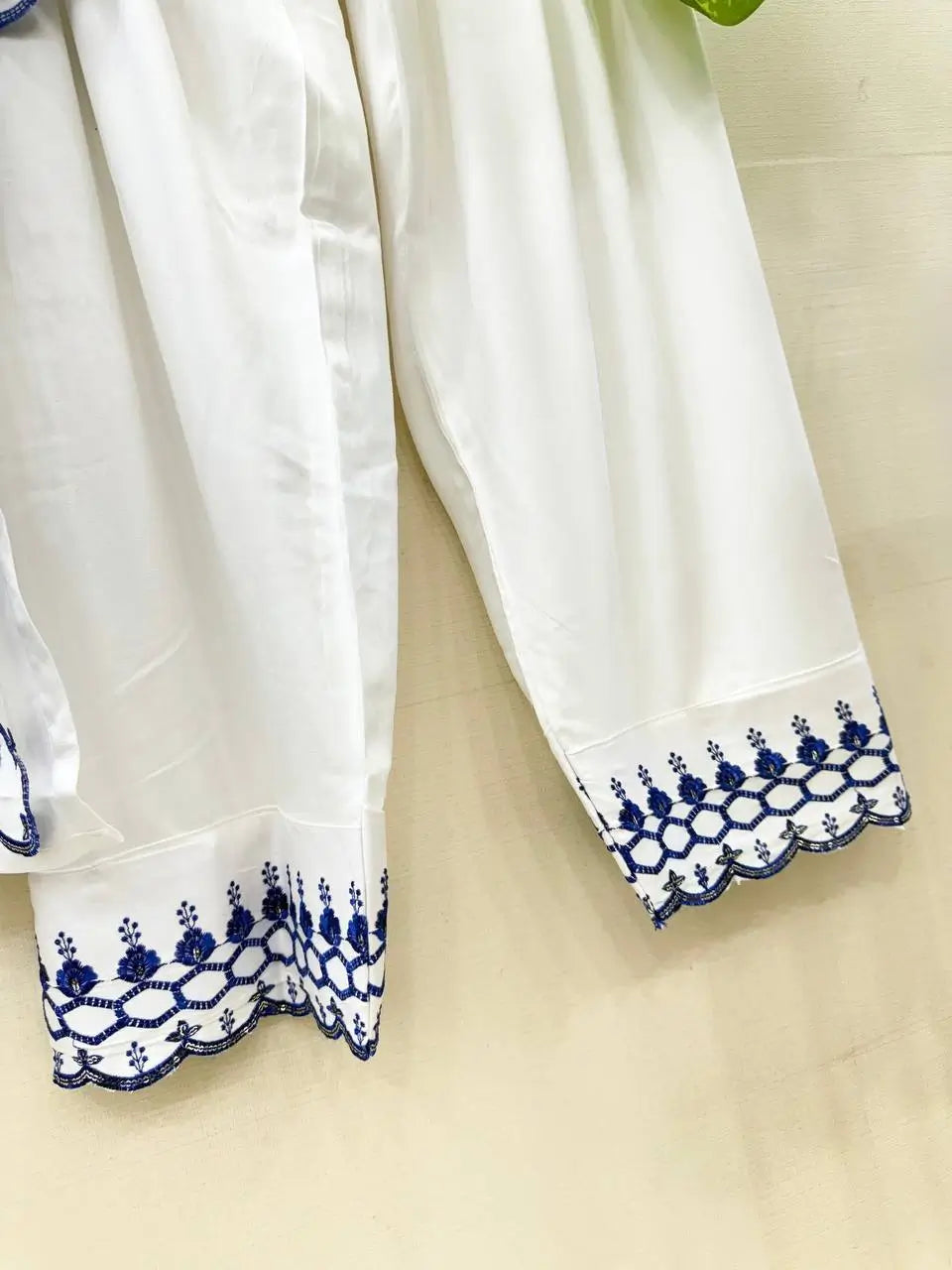 Shop Mull Chanderi Embroidered Farshi Salwar Suit with Dupatta for Festive Formal Casual Wear