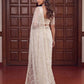 Shop Net Embroidered Saree with Beads Sequence Pearls Work for Wedding Party Festive Wear