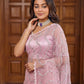 Shop Net Embroidered Saree with Beads Sequence Pearls Work for Wedding Party Festive Wear