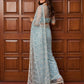 Shop Net Embroidered Saree with Beads Sequence Pearls Work for Wedding Party Festive Wear