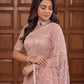 Shop Net Embroidered Saree with Beads Sequence Pearls Work for Wedding Party Festive Wear