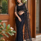 Shop Net Embroidered Saree with Beads Sequence Pearls Work for Wedding Party Festive Wear