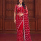 Shop Net Embroidered Saree with Beads Sequence Pearls Work for Wedding Party Festive Wear