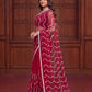 Shop Net Embroidered Saree with Beads Sequence Pearls Work for Wedding Party Festive Wear