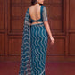 Shop Net Embroidered Saree with Beads Sequence Pearls Work for Wedding Party Festive Wear