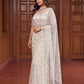 Shop Net Embroidered Saree with Beads Sequence Pearls Work for Wedding Party Festive Wear