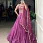 Silk Crepe Embroidered Lehenga Set with Organza Dupatta