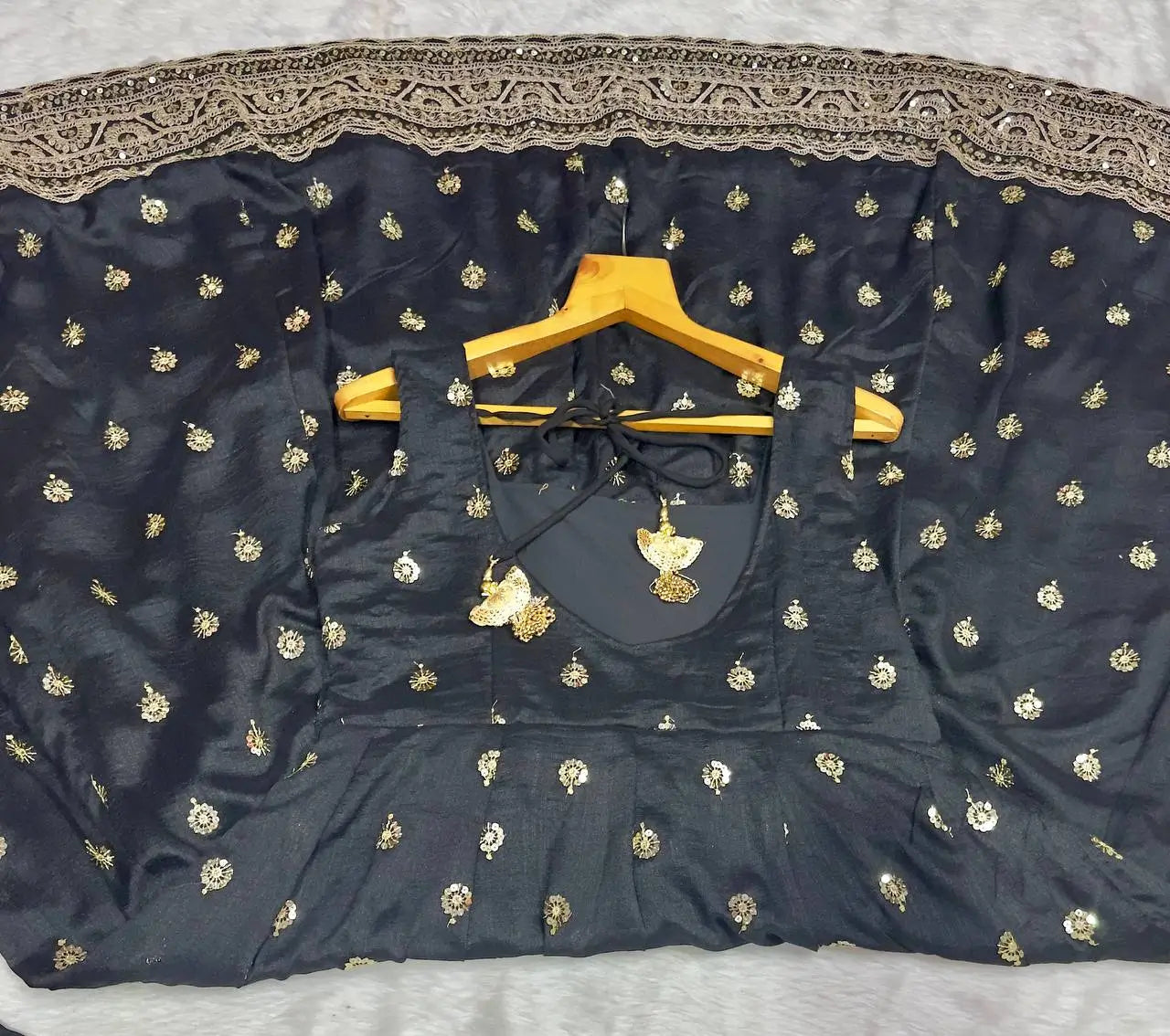 Silk Embroidered Anarkali Suit Set