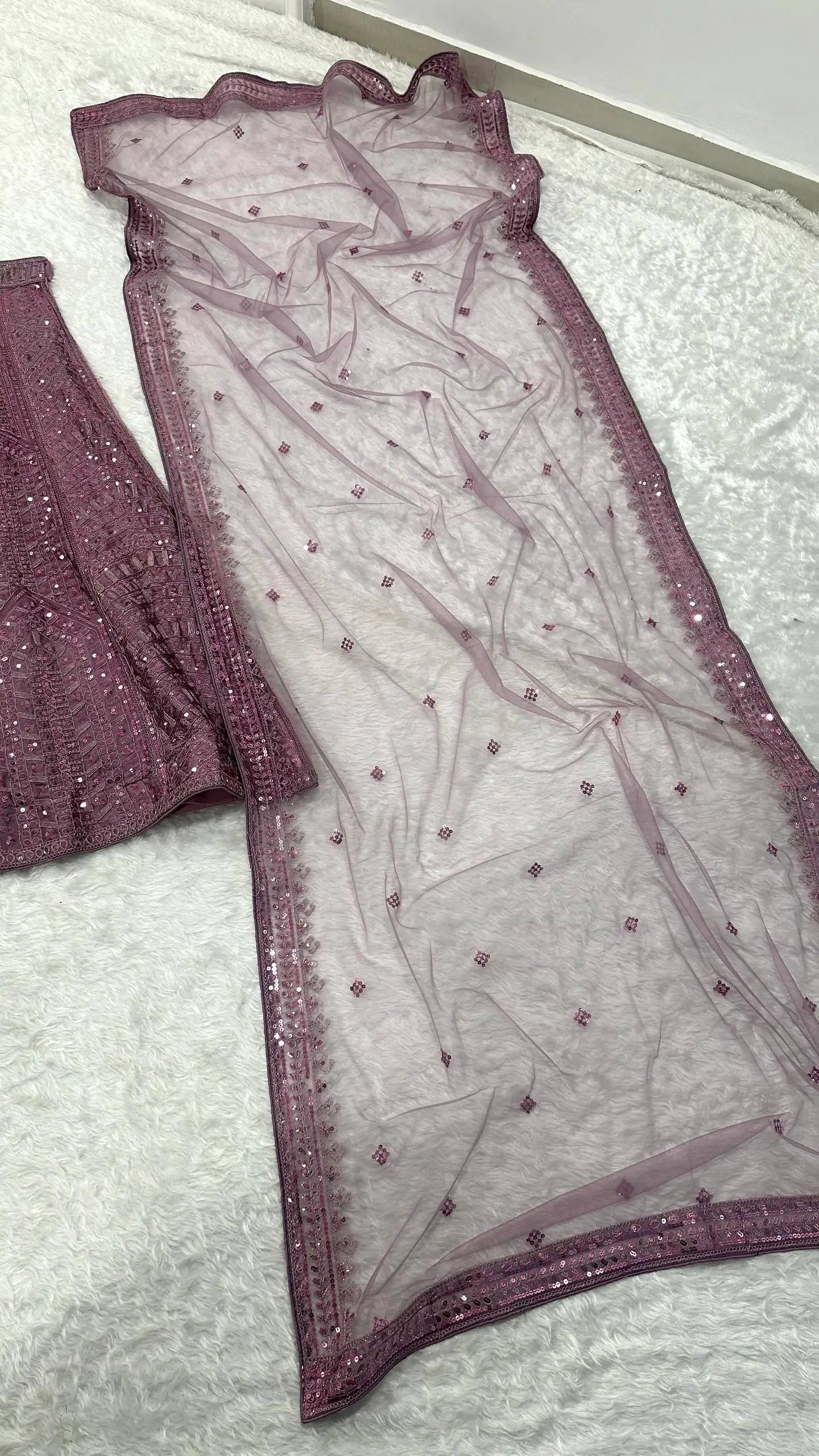 Chinon Silk Lehenga Set for Wedding and Reception Wear