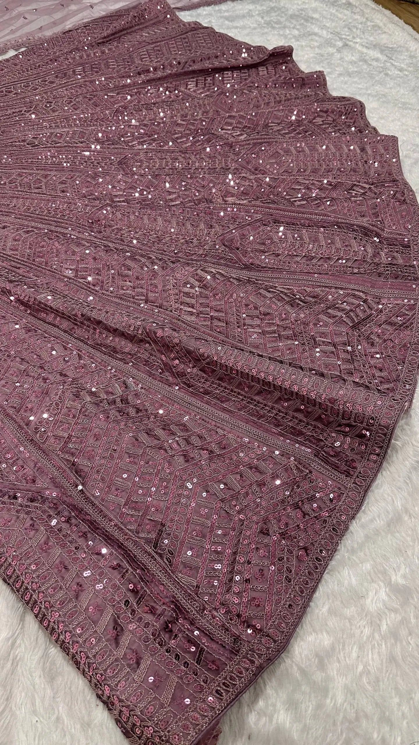 Chinon Silk Lehenga Set for Wedding and Reception Wear