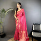 Silk Saree with Copper and Gold Zari Weaving