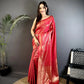 Silk Saree with Copper and Gold Zari Weaving