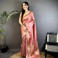 Silk Saree with Copper and Gold Zari Weaving