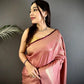 Silk Saree with Copper and Gold Zari Weaving