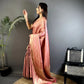 Silk Saree with Copper and Gold Zari Weaving