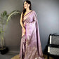 Silk Saree with Copper and Gold Zari Weaving