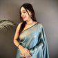 Silk Saree with Copper and Gold Zari Weaving