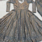Silver Grace Embroidered Fandy Silk Anarkali Set for Festive and Wedding Wear