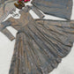 Silver Grace Embroidered Fandy Silk Anarkali Set for Festive and Wedding Wear