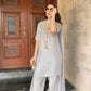 Silver Grey Pure Natural Crepe Farshi Palazzo Set with Hand Embroidery & Tassel Detailing