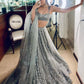 Silver Sequin Lehenga Set