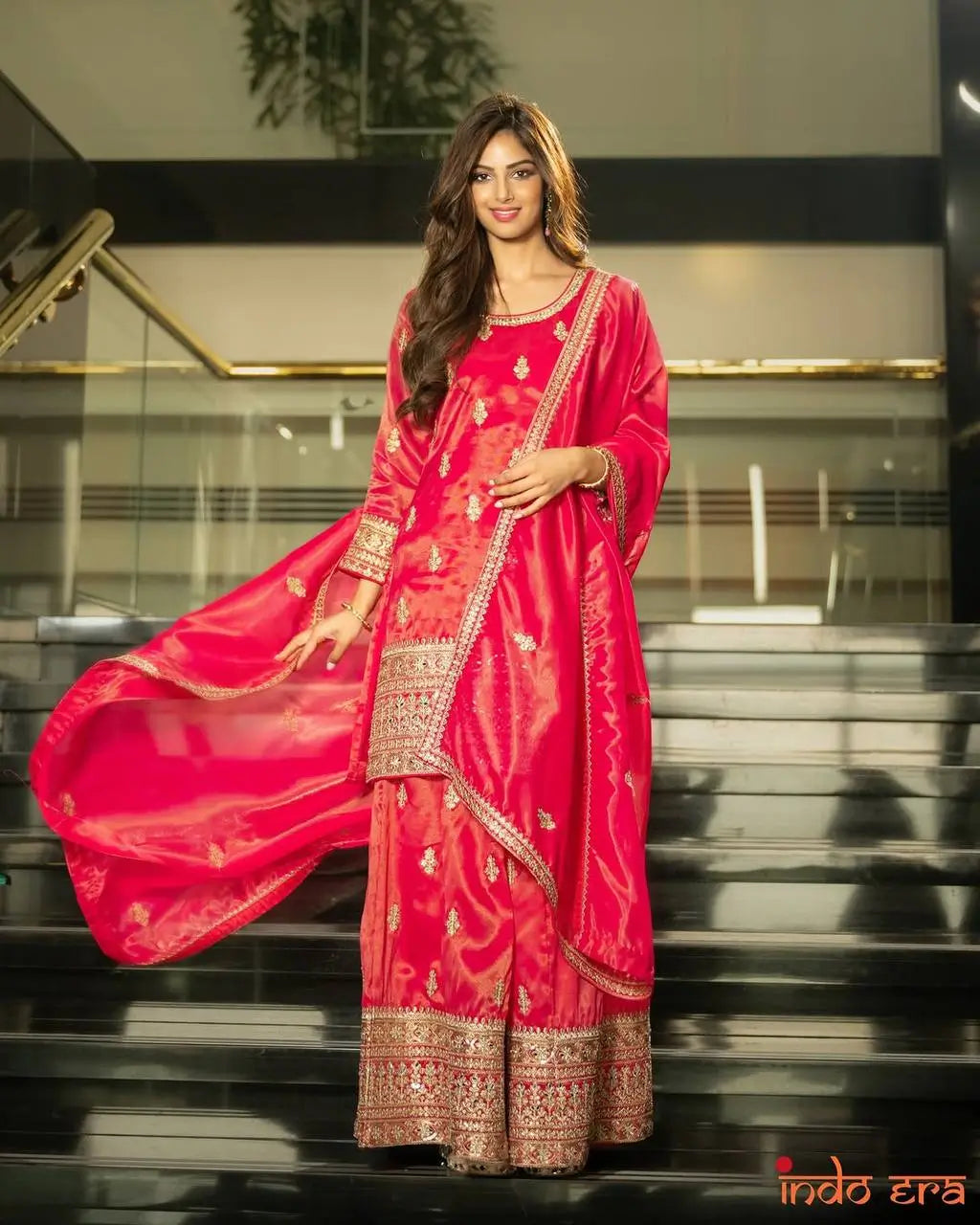 Simar Silk Embroidered Palazzo Set with Dupatta – Fully Stitched