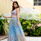 Sky Blossom Net Embroidered Zari Sequin Lehenga Set