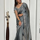 Slate Sequin Rangoli Silk Saree