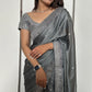 Slate Sequin Rangoli Silk Saree