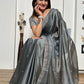 Slate Sequin Rangoli Silk Saree