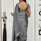 Slate Sequin Rangoli Silk Saree