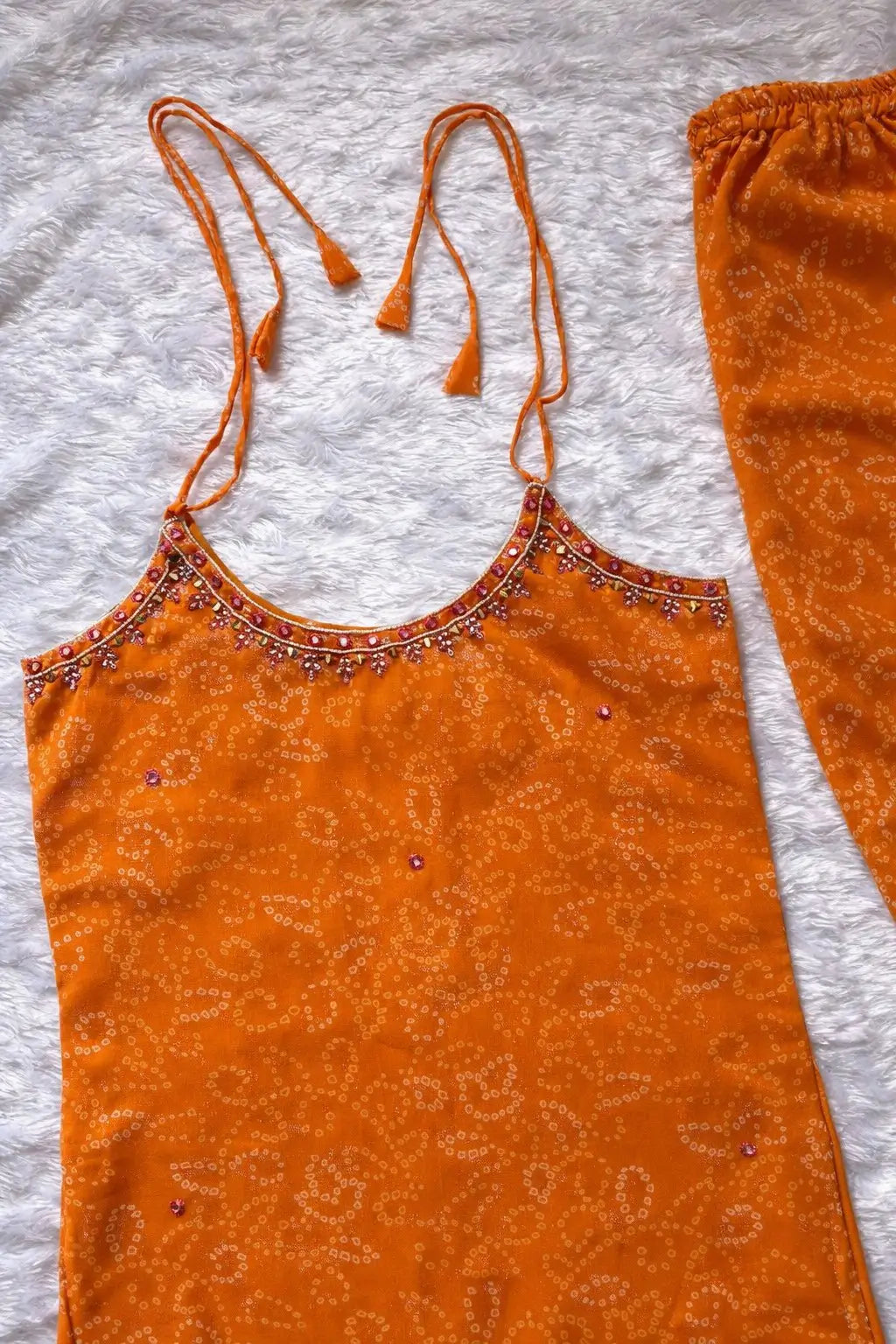 Sleeveless Printed Kurti Pant Set