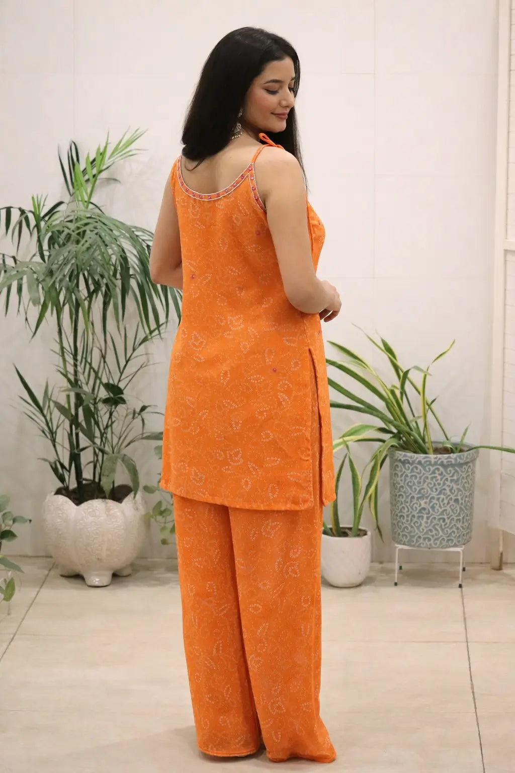 Sleeveless Printed Kurti Pant Set