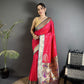 Soft Banarasi Silk Saree with Silver Zari Weaving and Rich Pallu