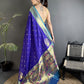 Soft Banarasi Silk Saree with Silver Zari Weaving and Rich Pallu