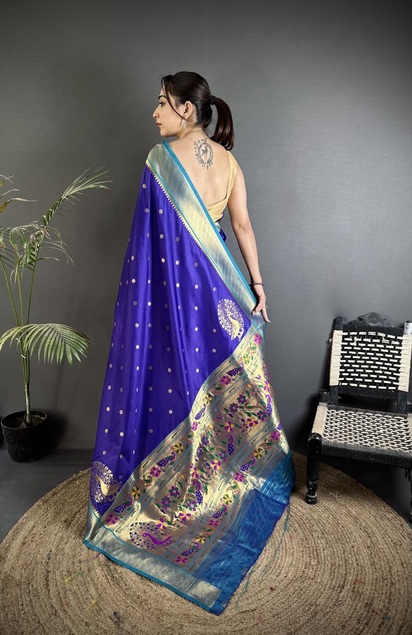 Soft Banarasi Silk Saree with Silver Zari Weaving and Rich Pallu