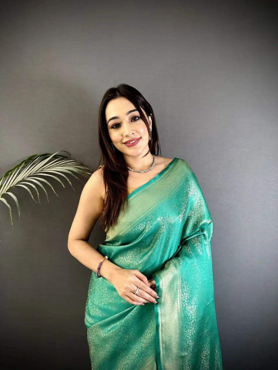 Soft Banarasi Silk Saree with Silver Zari Weaving and Rich Pallu