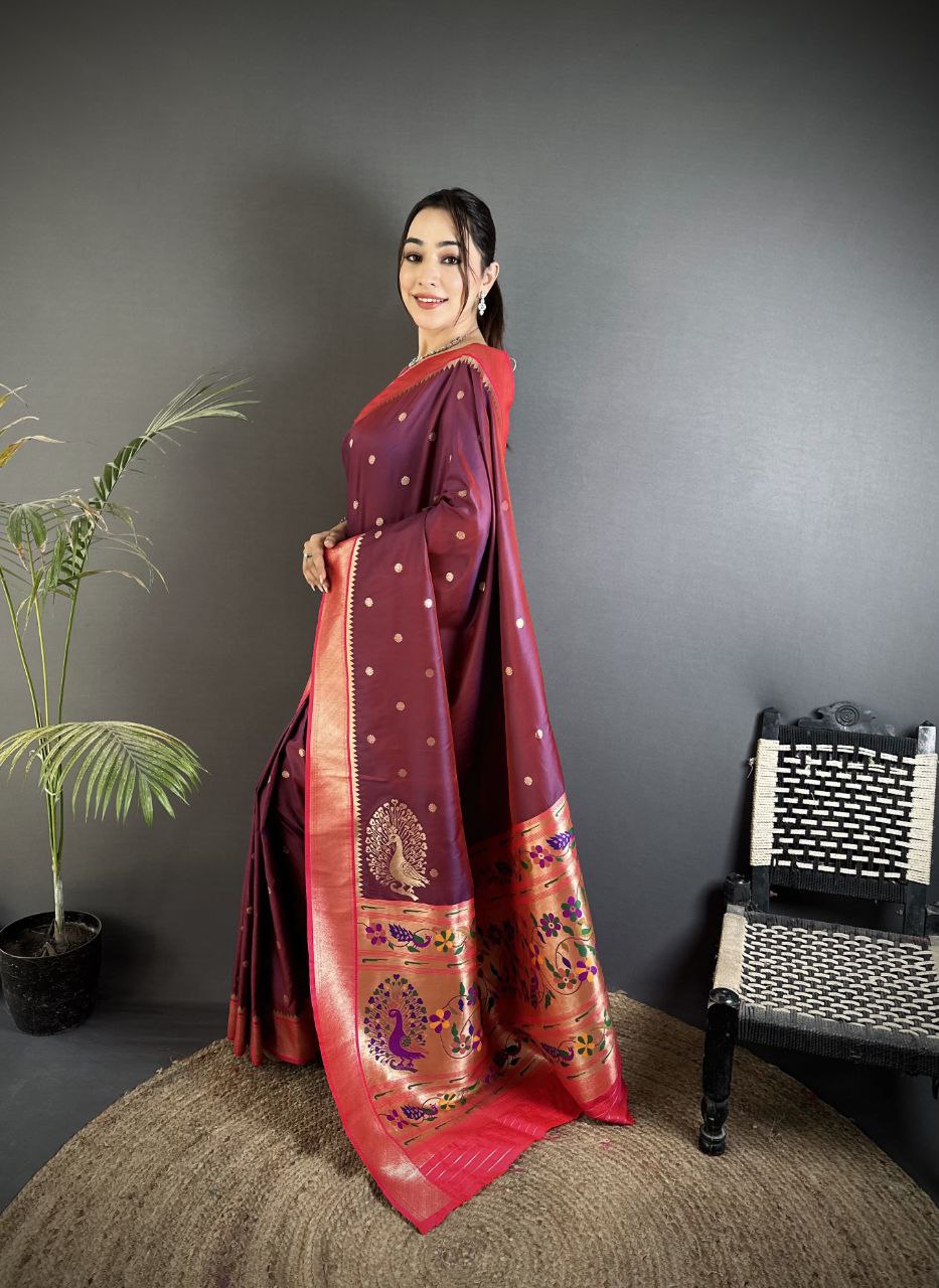 Soft Banarasi Silk Saree with Silver Zari Weaving and Rich Pallu