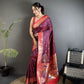 Soft Banarasi Silk Saree with Silver Zari Weaving and Rich Pallu